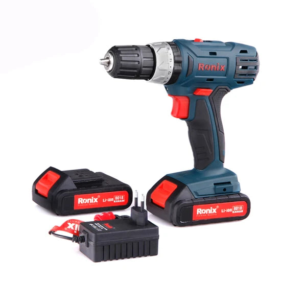 Ronix 8018 18V Lithium-Ion Brushless Cordless Hammer Drill Impact Driver Combo Kit