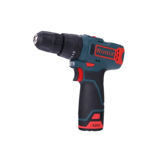 Ronix Hot Sale Model 8101K High Quality Two 12V 2ah Li-ion Batteries 28n. M Cordless Impact Drill Driver