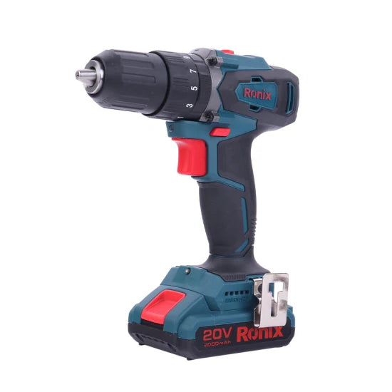 Ronix Model 8900~8900K in Stock 20V 2A New Design Cordless Impact Drill Brushless Hammer Drill Machine