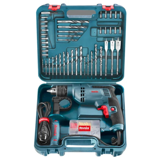 Ronix Model RS-0006 750W Impact Drill Tools Set-52 PCS Professional High Quality Electric Impact Hammer Power Drill