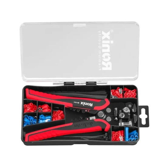 Ronix Rh-1814 Multifunction Automatic Wire Stripper Kit 8inch Hand Tools Network Cable Automatic Terminal Crimper Tool