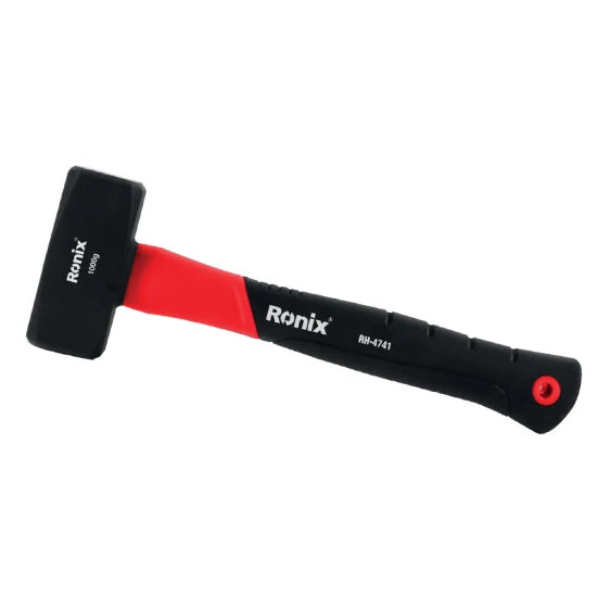 Ronix Rh-4741 1kg Stoning Hammer Safety Hammer with Fiberglass Handle Soft PVC Grip