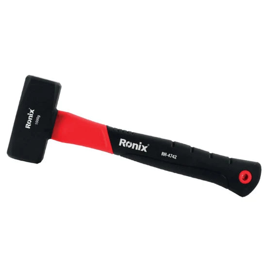 Ronix Rh-4742 1.5kg Stoning Hammer Safety Hammer with Fiberglass Handle Soft PVC Grip