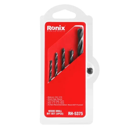 Ronix Rh-5375 Wood Drill Bit Set 5PCS Best Selling Multifunctional Power Tools High Quality Power Tool Accessories