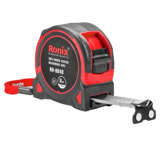 Ronix Rh-9040 Anti-Shock Coated Measuring Tape 8m Multifunctional Measuring Tape Heavy Duty Tool Construction Steel Measuring Tape