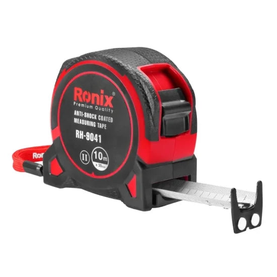 Ronix Rh-9041 Anti-Shock Coated Measuring Tape 10m Customized OEM Repairing Hand Tool Metric Inch Measuring Tape