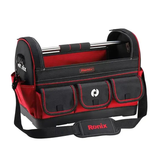 Ronix Rh-9145 17" Tool Bag with 15 Compartments Durable Large Compartment Electrician Tool Bag Heavy Duty Electrical Electricians Garden Tool Bag