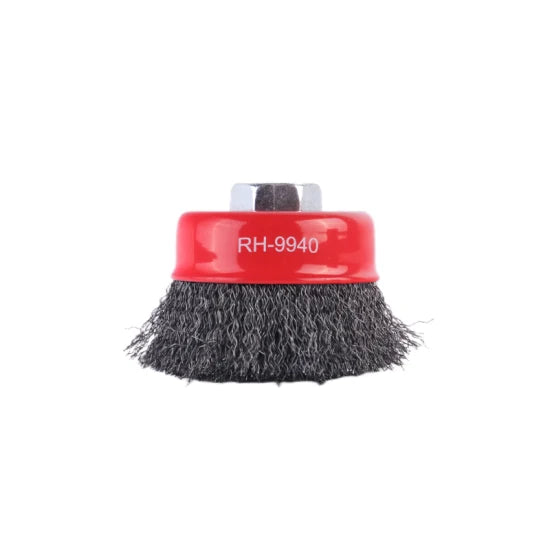 Ronix Rh-9940-9943 Crimped Wire Cup Brush Rotary Steel Wire Brush for Angle Grinder Industry Clean and Polish Metal Surface