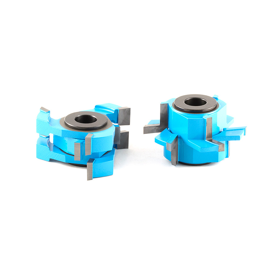 SC555 2-Piece Carbide Tipped 3-Wing Instile & Rail Adjustable Cabinet Door 2-3/8 Dia x 1-1/16 to 1-21/64 x 1/2 & 3/4 Bore Set for 5/8 to 1-1/4 Material