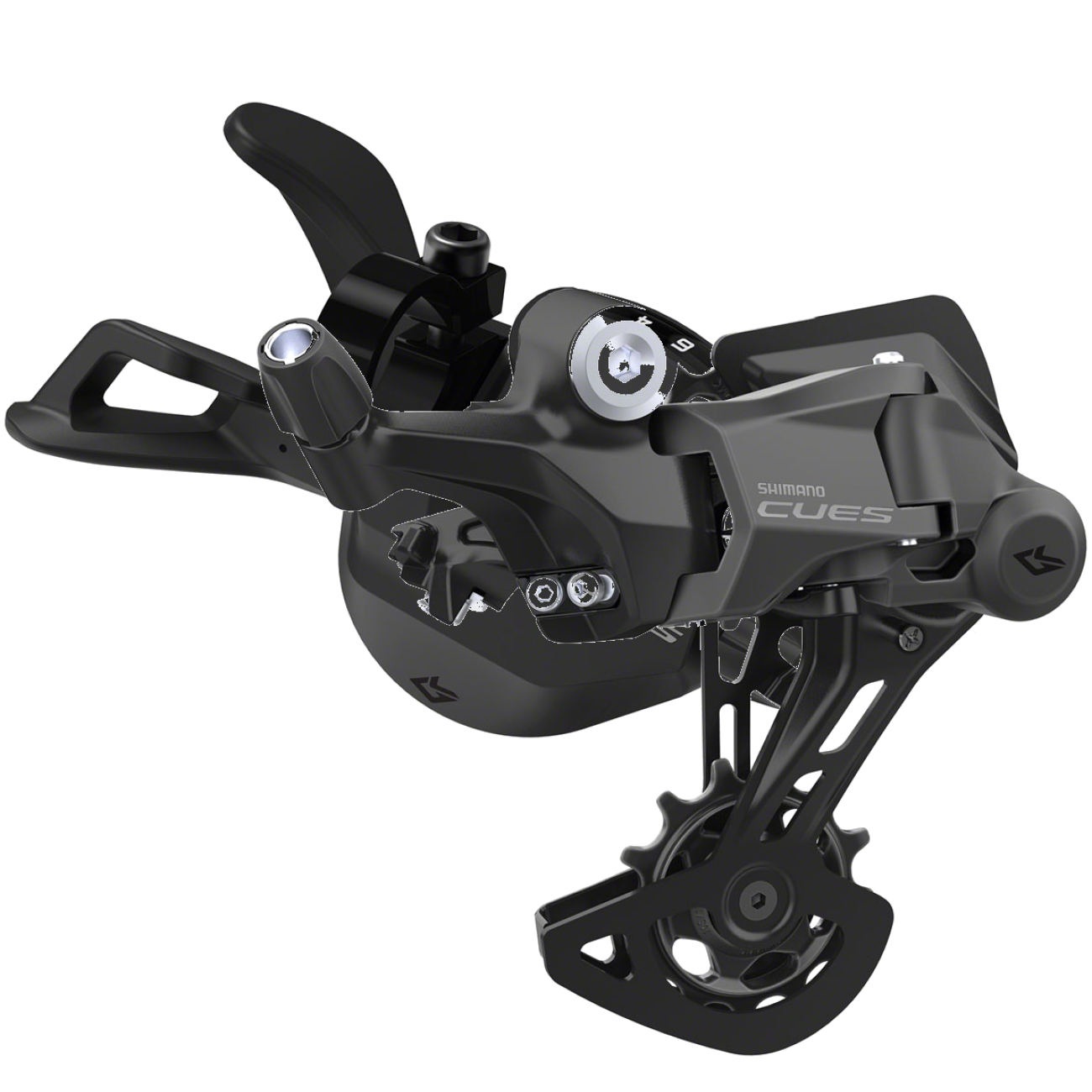 Shimano CUES 9-Speed LINKGLIDE Shifter & Rear Derailleur Bundle E-Bike Ready, Black, Trigger-Style, Gear-Display