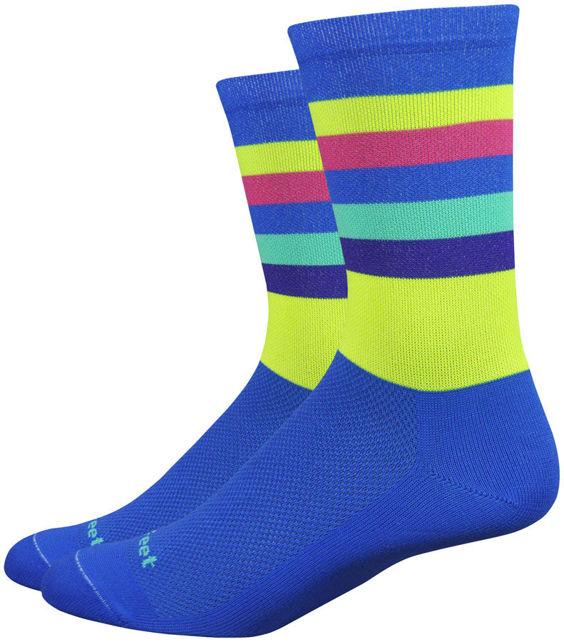 DeFeet Aireator Maverick Socks - 6 inch, Blue/Hi-Vis, X-Large