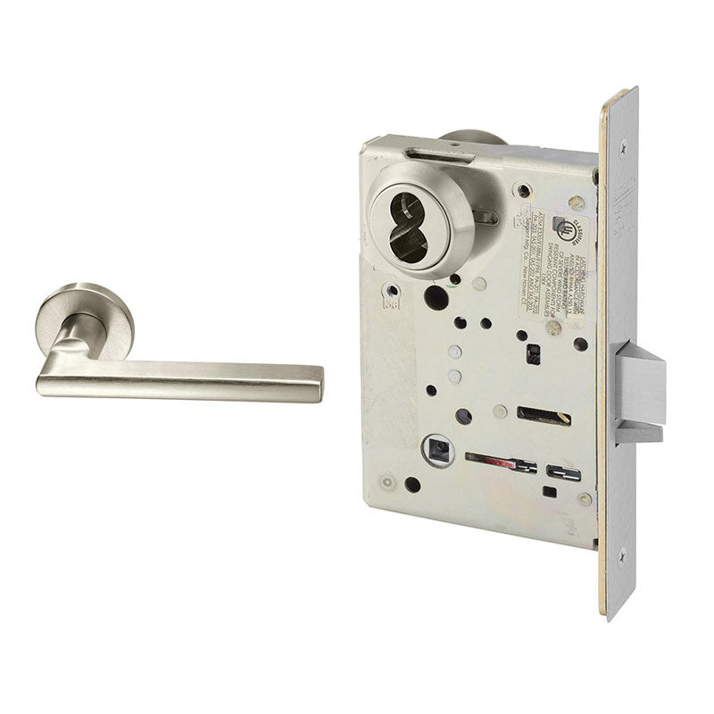 Sargent 60-8204-LNMD-US26D Storeroom or Closet Mortise Lock, LN Rose, MD Lever, LFIC Cylinder Housing, Less Core, Satin Chrome