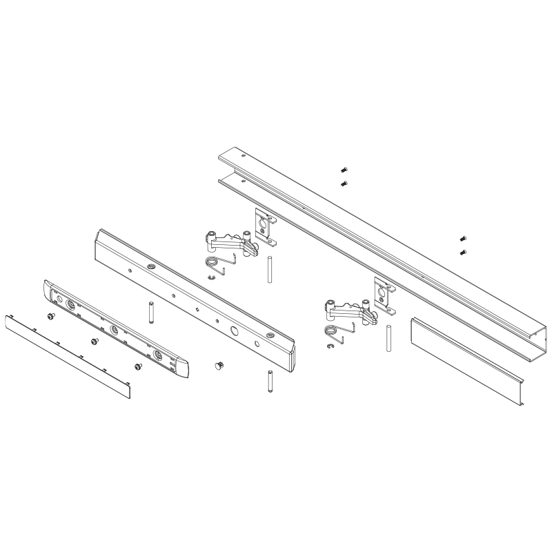 Sargent 68-2704 32D Fire Rated (12) Rail Assembly, "G" (43" - 48") Wide, Satin Stainless Steel