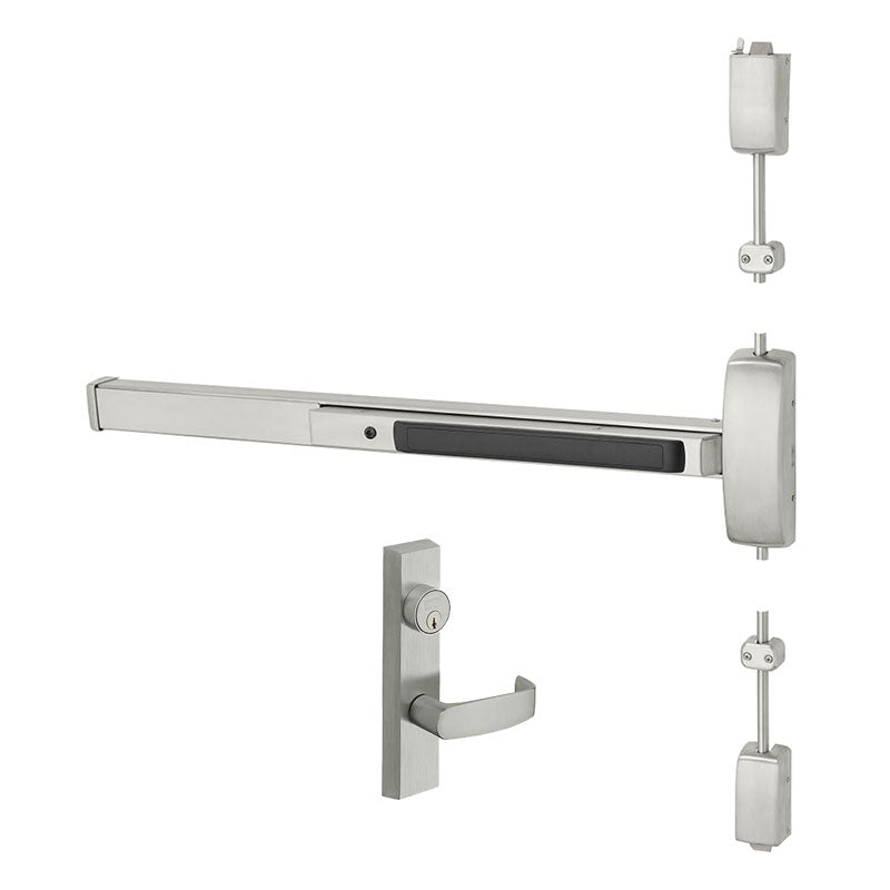Sargent 8713-G-ETL-84 Surface Vertical Rod Exit Device, Key Locks/Unlocks, 84" Ht, 43"-48" Dr Widths, ETL Trim