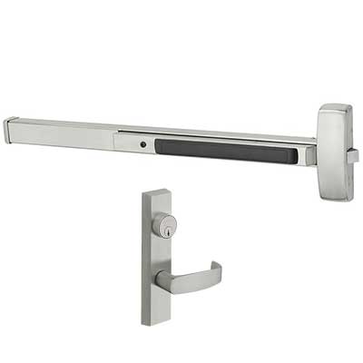 Sargent 8813-F-ETL Rim Exit Device Panic Bar, Key Locks/Unlocks Outside Lever, 33"-36" Dr Widths, ETL Trim