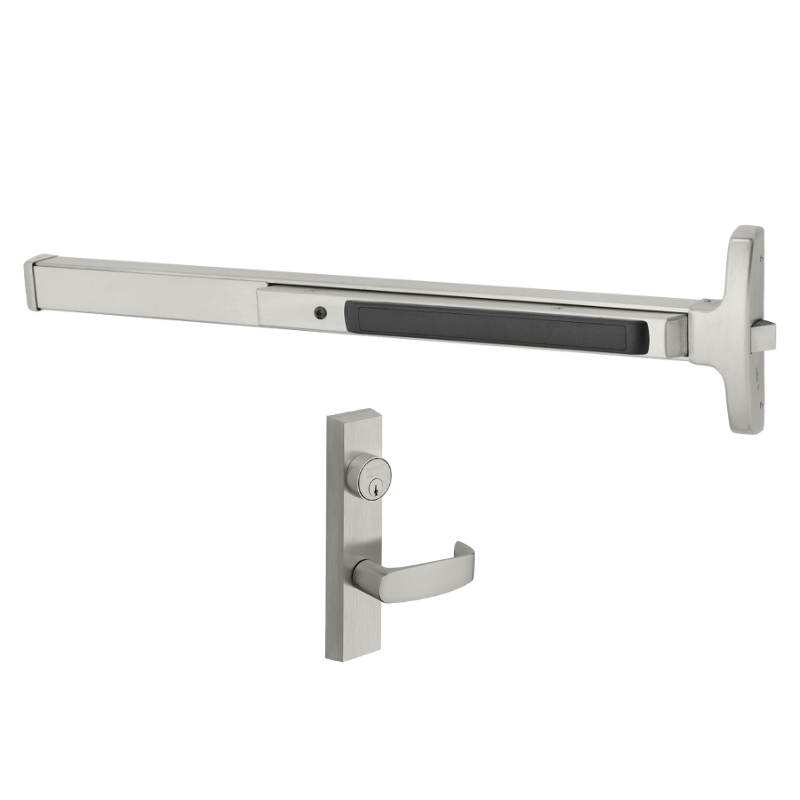Sargent 8513-F-ETL Rim Exit Device, Narrow Stile Bar, Key lock Or Unlocks Lever, For 33"-36" Dr Width
