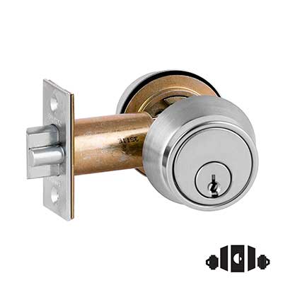 Schlage B252P6 Double Cylinder Deadlatch, Conventional 6-Pin Cylinder, Keyed Random, [2] Keys, 2-3/8" Backset, 2 3/4 T Strike, Grade 2