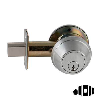 Schlage B660P6 Single Cylinder Deadbolt, 2-3/4" Backset, Conventional 6-Pin Cylinder, Keyed Random, [2] Keys, Grade 1
