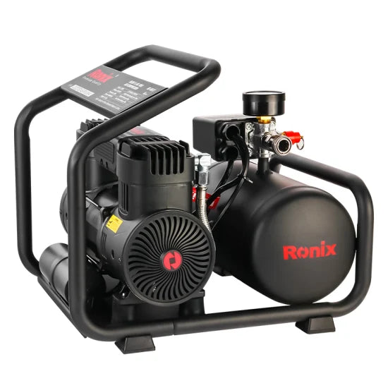 Ronix Silent Oil-Free OEM High Pressure 6L 1.1HP Mini Mobile Portable Air Compressor