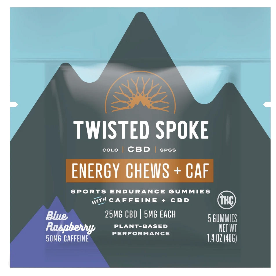 CBD Energy Gummies – Blue Raspberry, Strawberry, Watermelon | Plant-Based, THC-Free, WADA Approved, 25mg CBD, Caffeine-Infused, Performance-Enhancing Bike Ride Nutrition