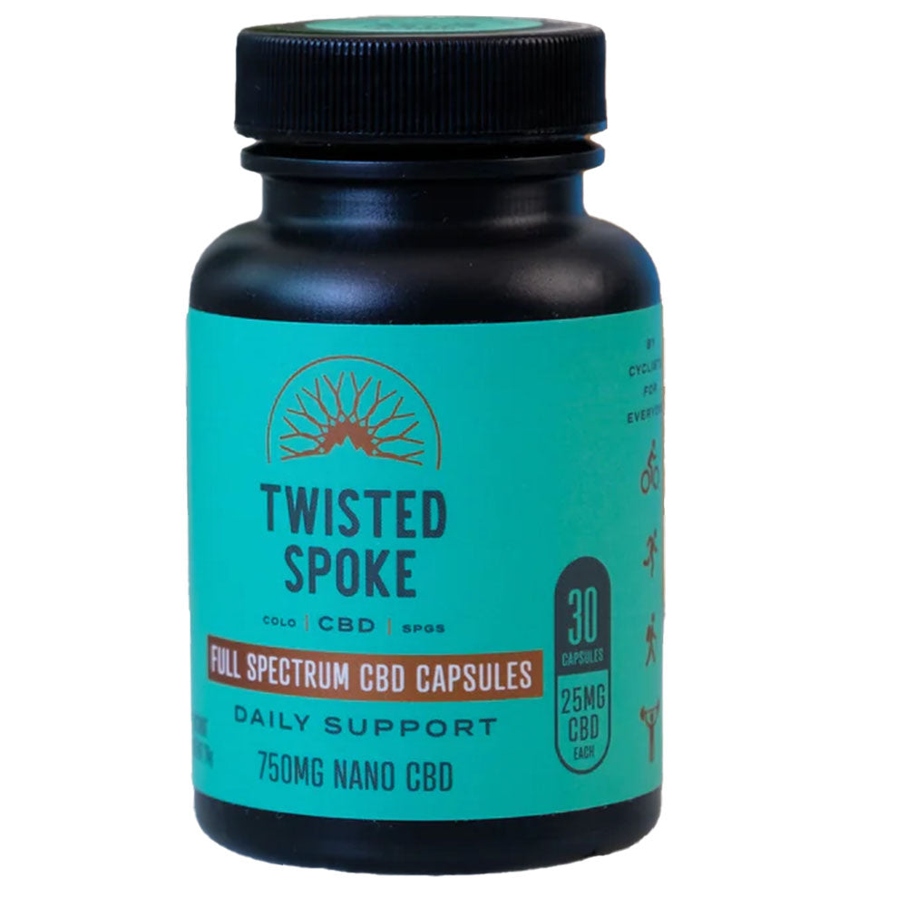 Twisted Spoke Full Spectrum CBD Nano Capsules – Fast Absorption, 25mg, Various Quantities for Daily Wellness & Recovery