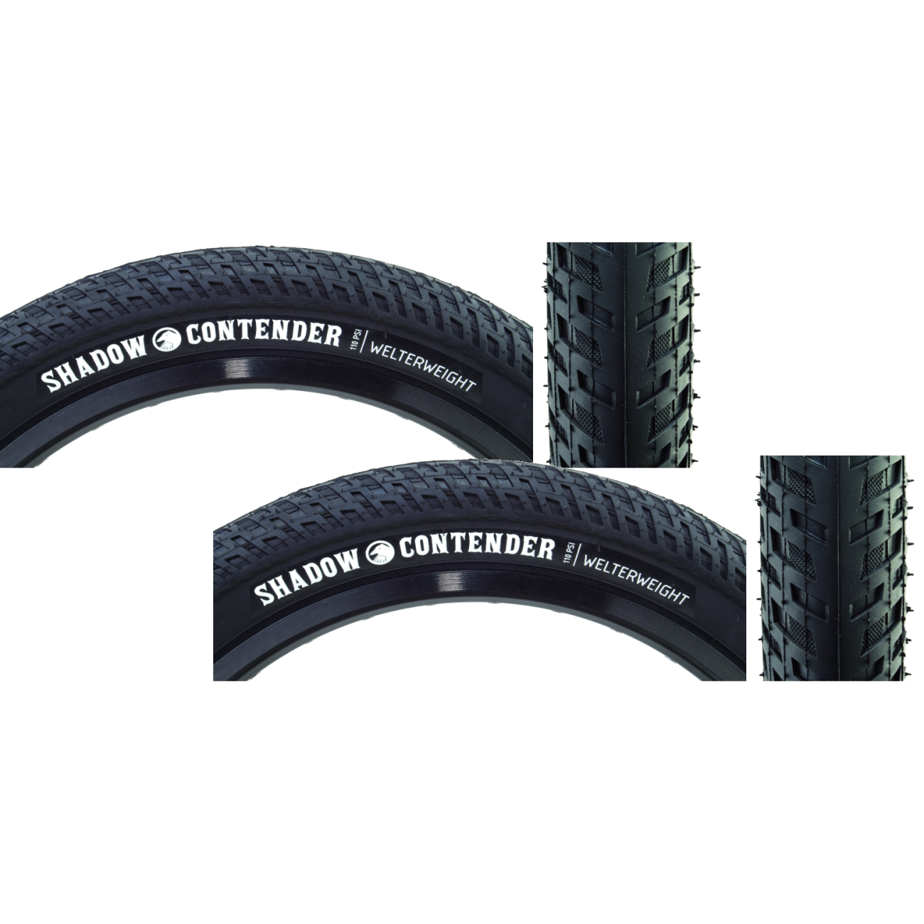 2 Pack The Shadow Conspiracy Contender Welterweight 20x2.35 Wire TPI 110 Bk/Blk 103-05019 2.35