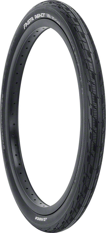 Tioga FASTR REACT BMX Tires – 20x1.75 & 20x1.60 Clincher Folding Rubber Tires with Serrated Shoulder Treads, 120 TPI, Performance-Driven Cycling Gear