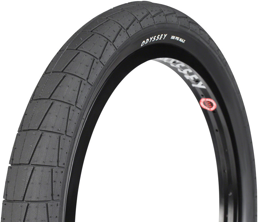 Odyssey Broc Signature BMX Tires 20x2.25 & 2.40 Clincher Wire Black Reflective Durable Rubber Grip with Micro Knurling
