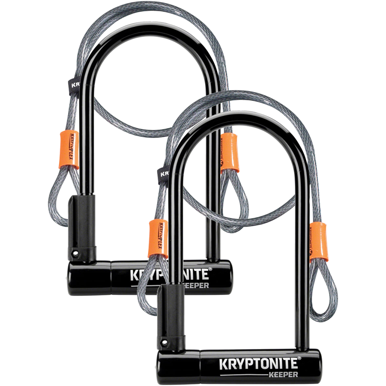 Kryptonite Keeper U-Lock Bundle with 4' Cable & Bracket Durable Steel Security, Anti-Twist Double Deadbolt, Keyed Lock, Bike Accessories