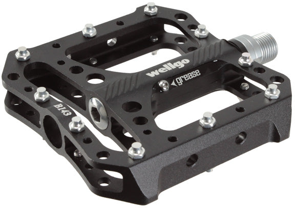 Wellgo B143 Platform Pedals, 9/16" - Black NLS