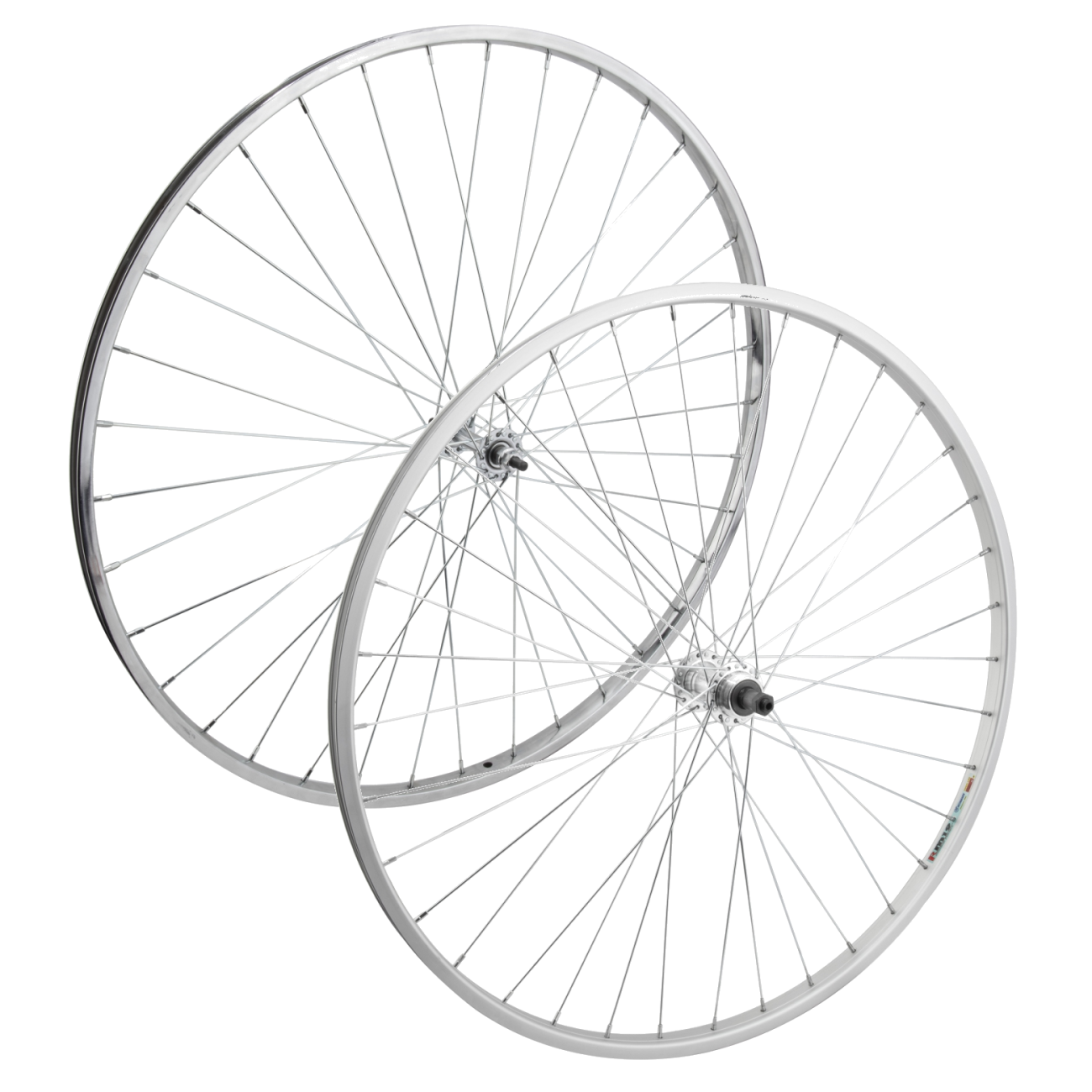 27in Bicycle Wheel Bundle Steel and Alloy Clincher Rims with 36H UCP Spokes, BMX & Road Compatible