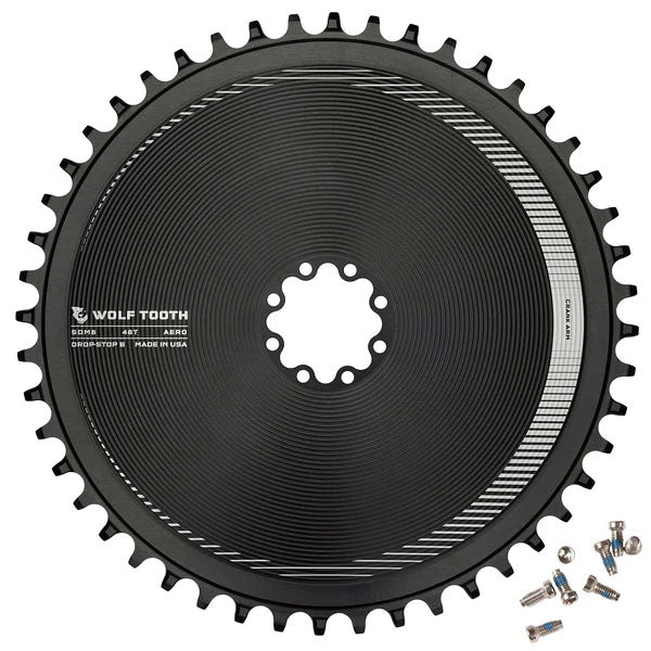 Wolf Tooth Components Aero Chainring, 8-Bolt, Drop-Stop B, 48T, Blk
