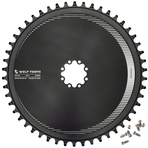 Wolf Tooth Components Aero Chainring, 8-Bolt, Drop-Stop B, 50T, Blk