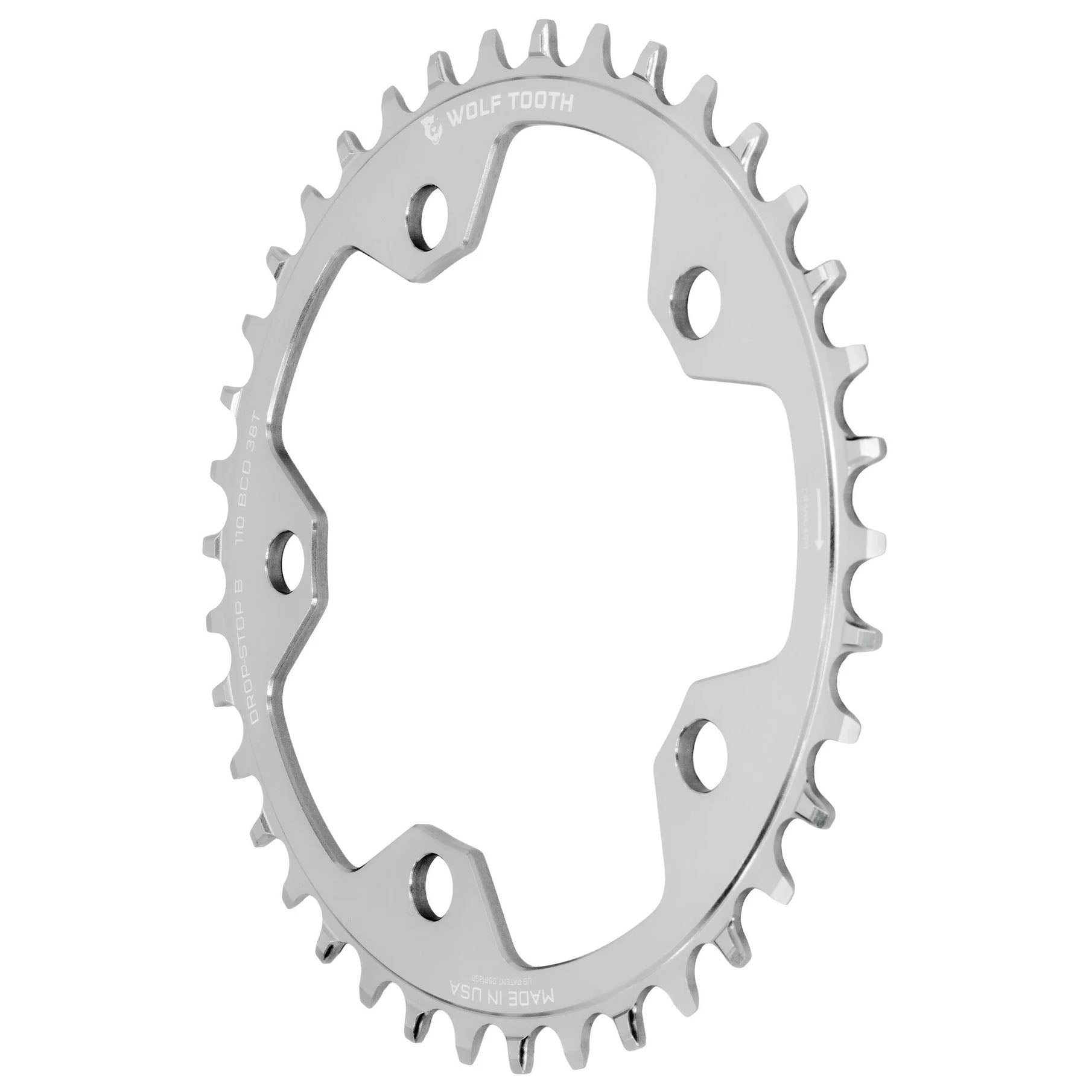 Wolf Tooth Components 5x110BCD CX/Road (Flat Top) Chainring, 42T, Silver