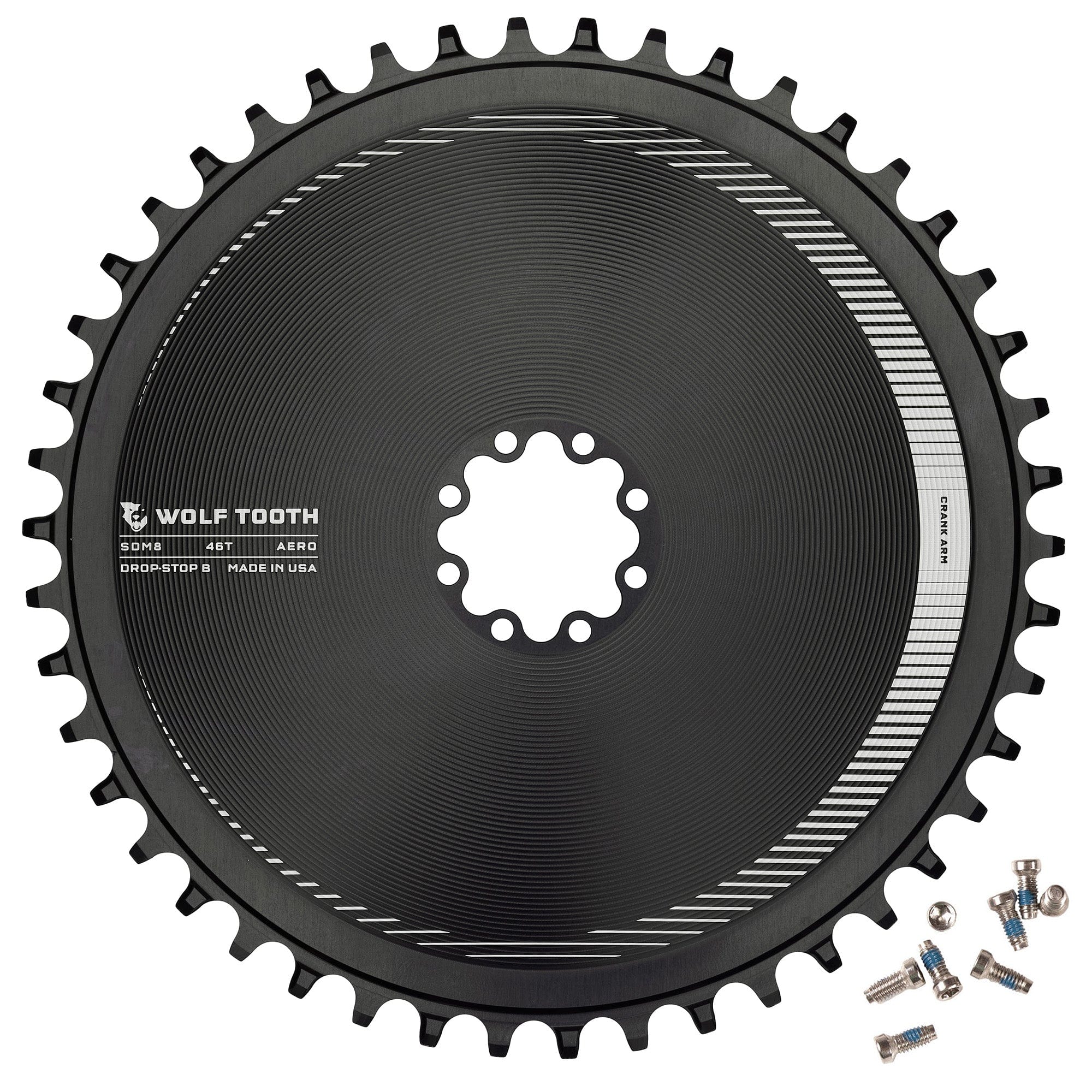 Wolf Tooth Aero Direct Mount 46t Chainring for SRAM 8-Bolt Gravel / Road Cranks