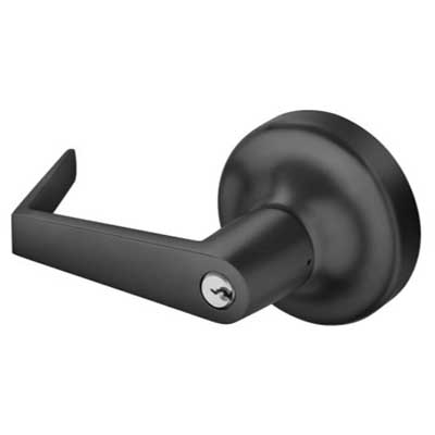 Accentra (Yale) AU-446F-2802-BSP Exit Device Rose Lever Trim, Classroom (08), Augusta Lever, For 6100 Exit Devices, Schlage C Keyway, [2] Keys, Black Suede Powder Coat Finish