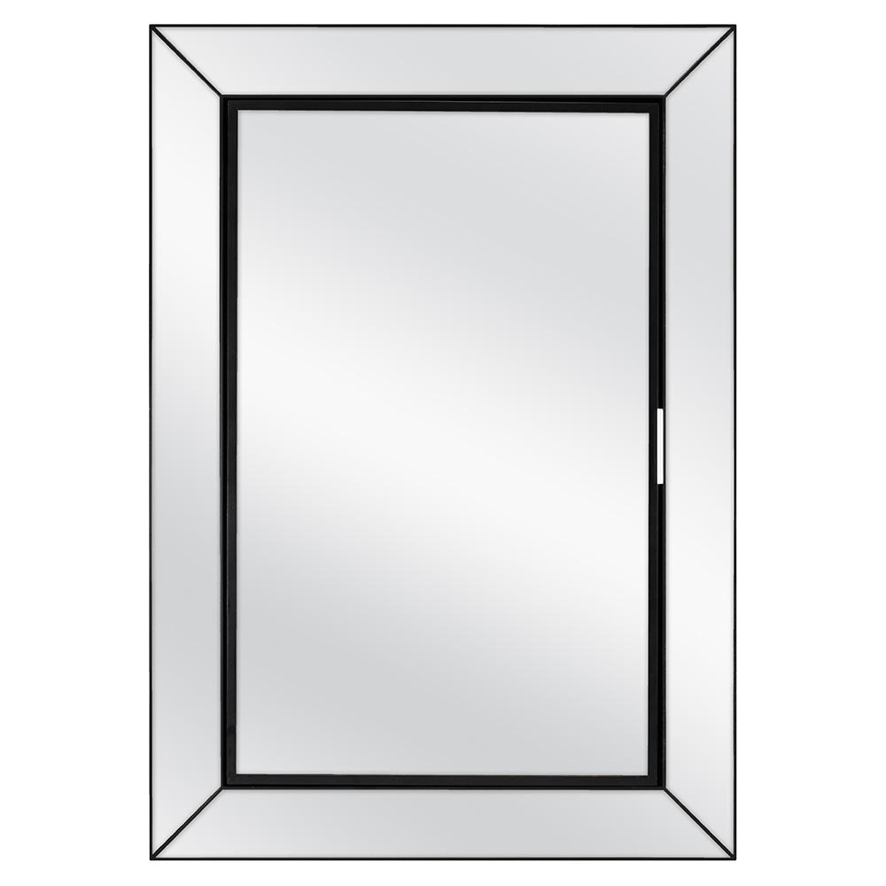 23-1/2 in. W x 33-1/2 in. H Fog Free Framed Recessed or Surface-Mount Mirror on Mirror Bath Medicine Cabinet in Black