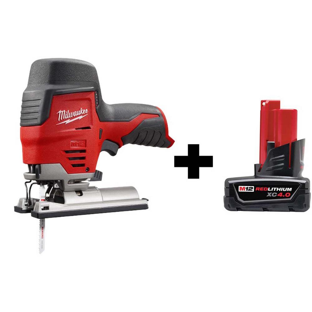 M12 12-Volt Lithium-Ion Cordless Jig Saw with 4.0 Ah Battery