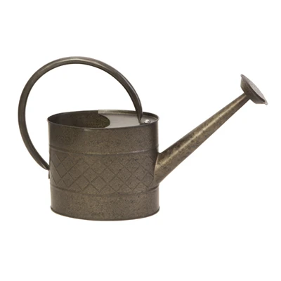 Watering Can, Distressed Black Zinc Finish, 1 Gallon Capacity