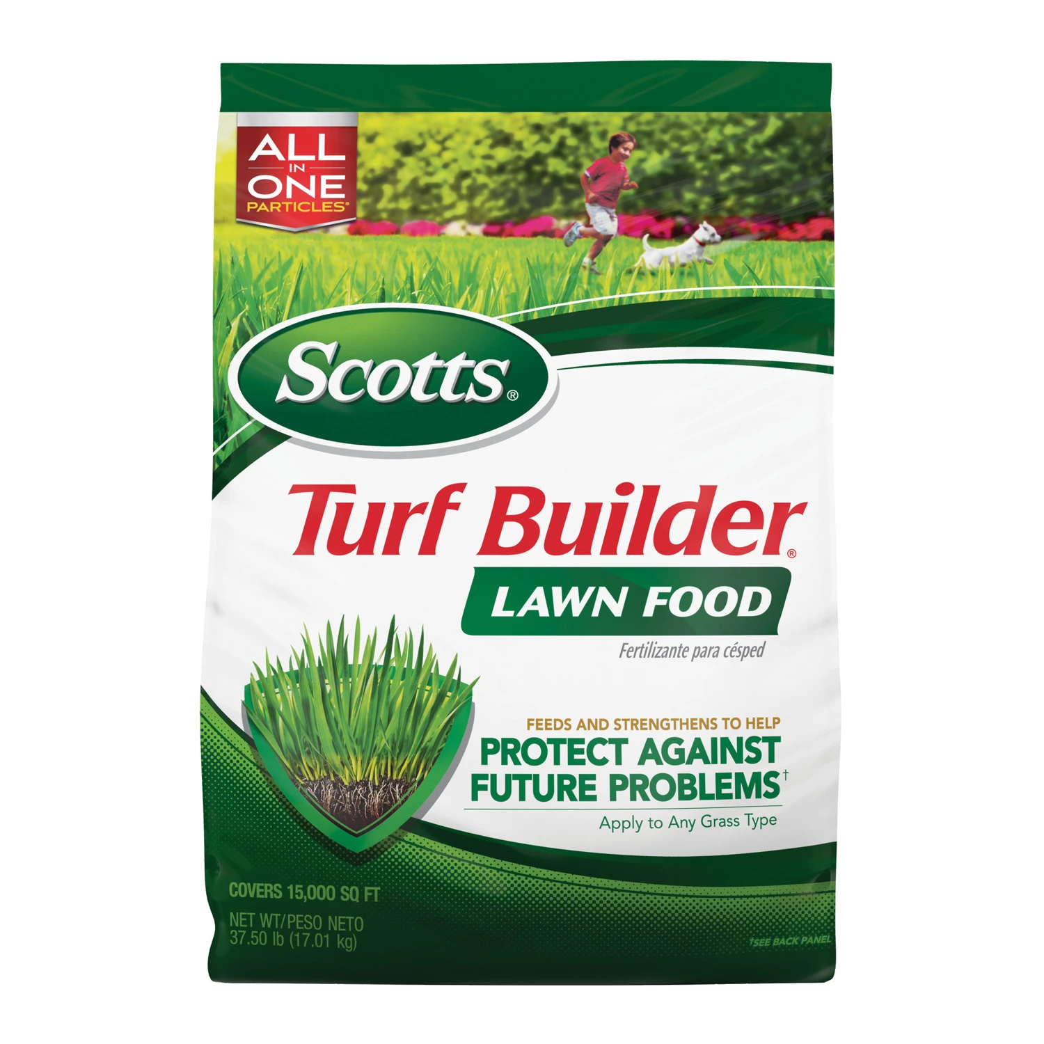 Scotts Turf Builder Lawn Food Fertilizer, 37.5 Pounds, Covers 15,000 Square Feet