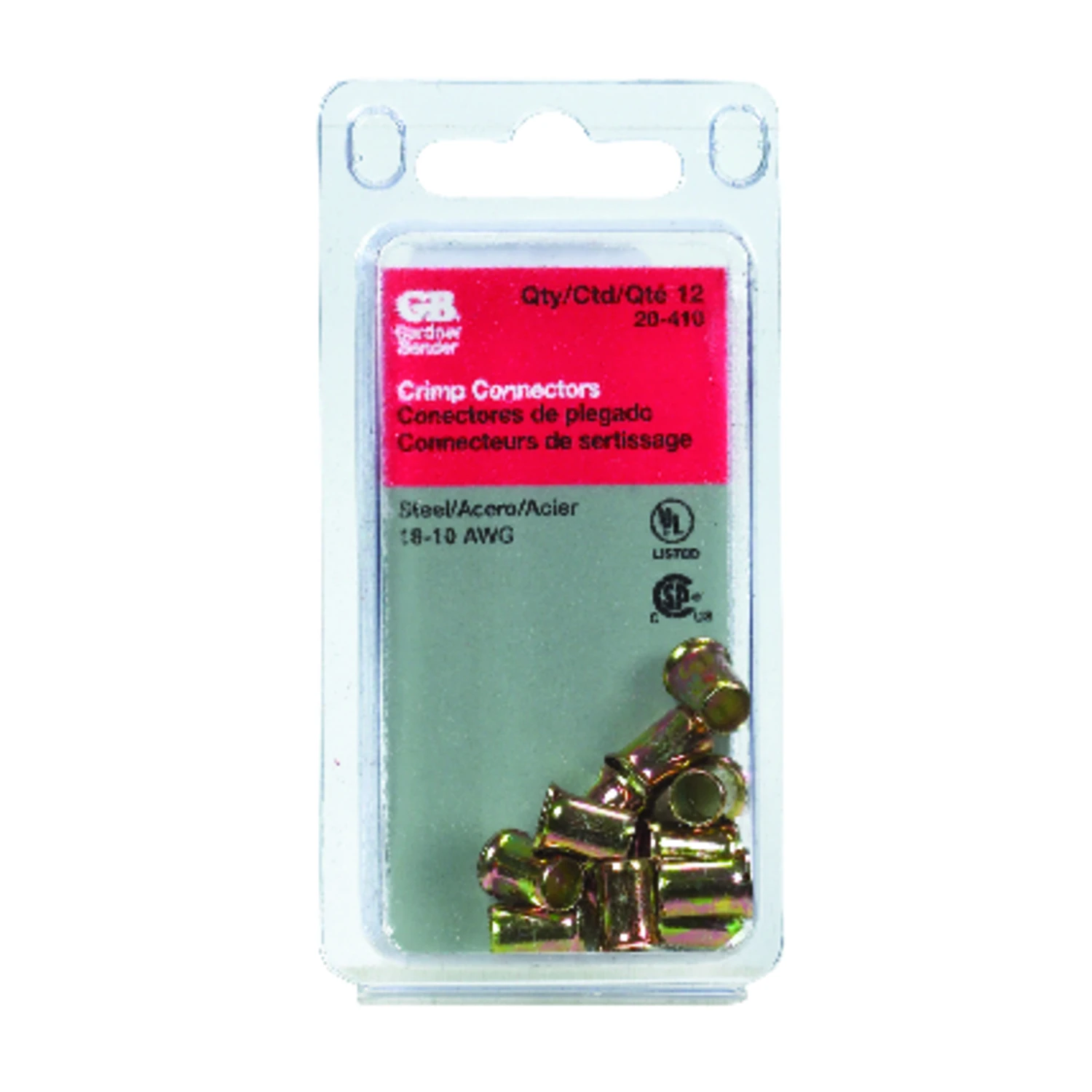 Crimp Sleeve Connector, Solderless, 12-pk.