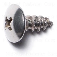 #10 X 1/2 Inch Phillips Truss Sheet Metal Screws Stainless Steel 18-8 - 100 Count