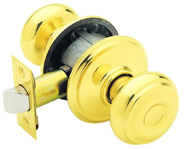 Georgian Passage Door Lockset In Bright Brass Finish