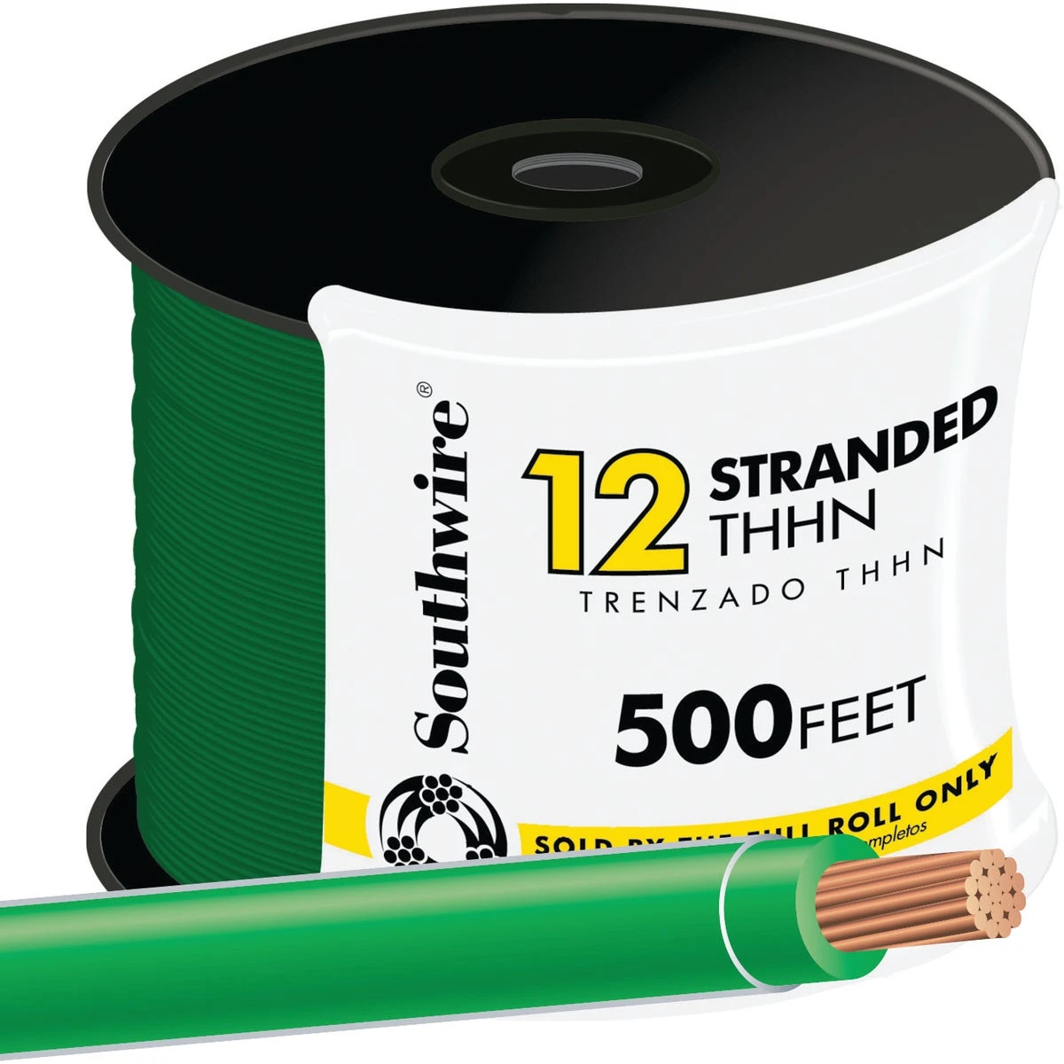 12 Awg Stranded Green Thhn Electrical Wire - Ul Listed Sold By The Foot