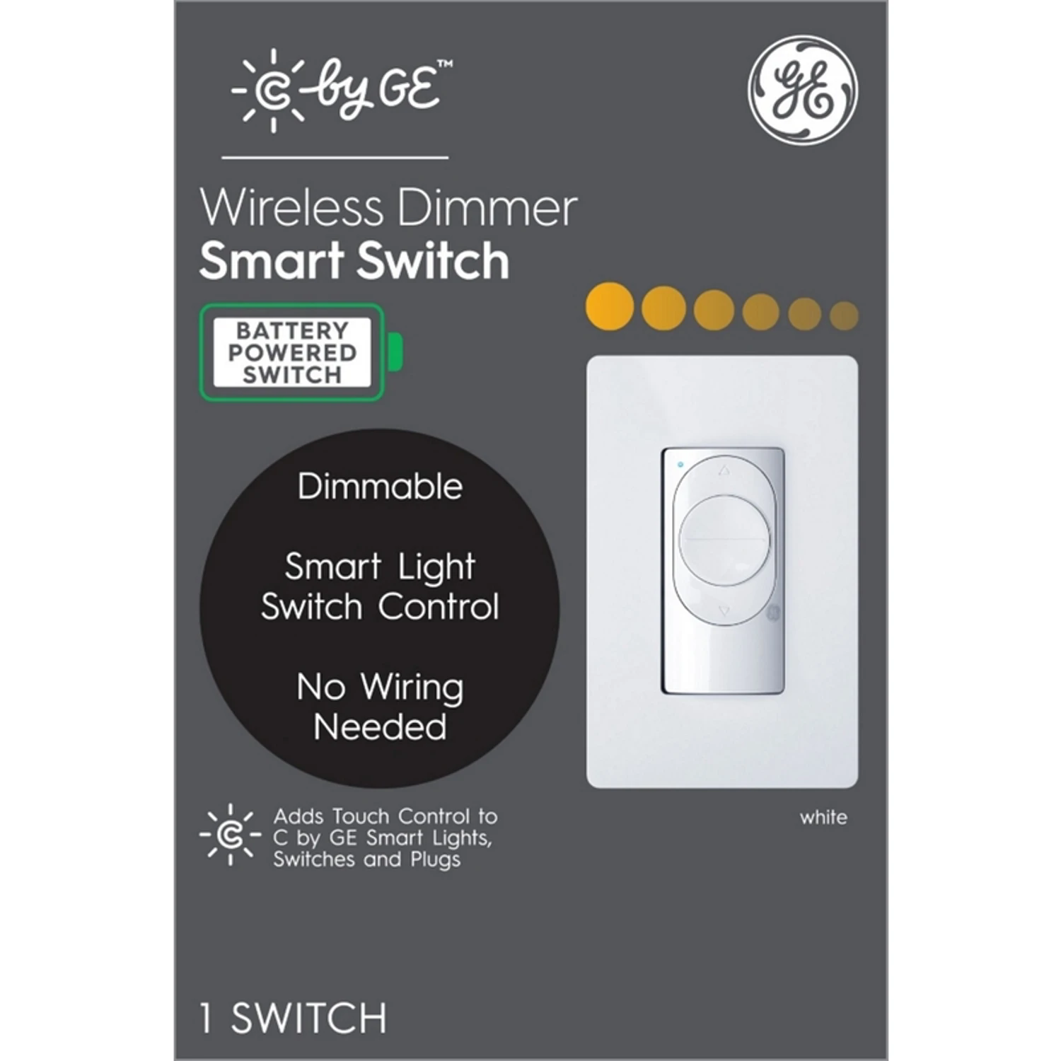 Cync Smart Wireless Dimmer Switch, White