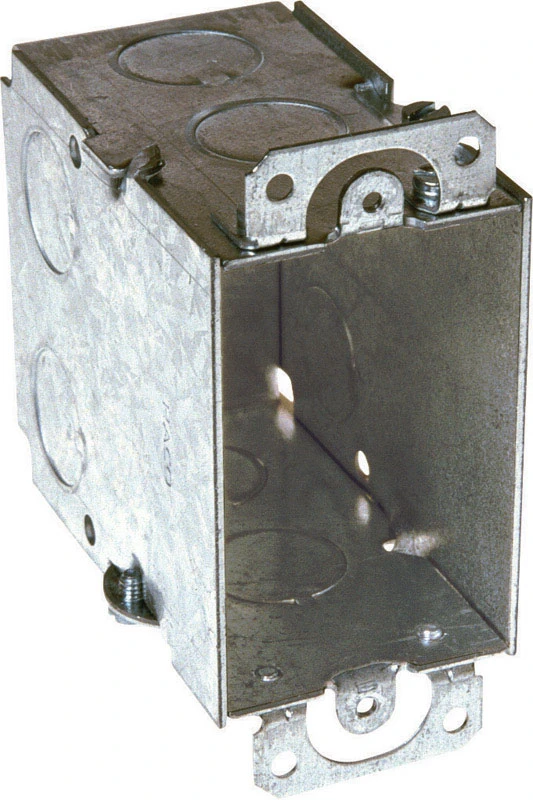 Switch Box With One Half Inch Knockouts, Three By Three And One Half Inch Deep