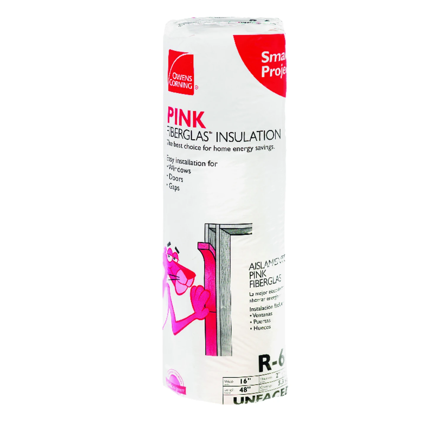 16 In. W X 48 In. L 6.7 R-value Unfaced Fiberglass Insulation Roll