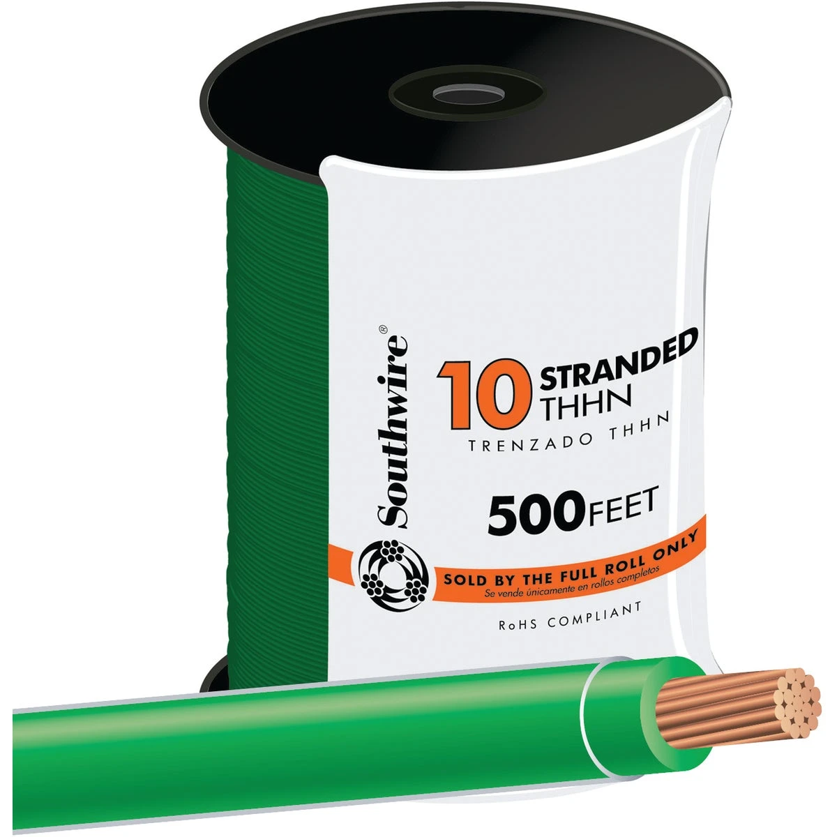 10 Awg Stranded Green Thhn Electrical Wire - Ul Listed Sold By The Foot