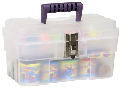 14-inch Clear Plastic Art Supply Tool Box - Model 09514cft