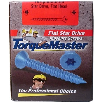 Masonry Screw, 3/16 X 4-in. Star Flat Head, 100-pk.